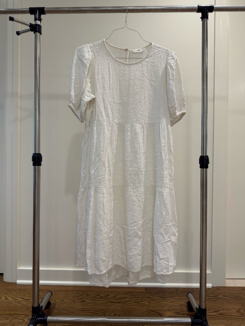White Lightweight Summer Midi Dress (Size 8)